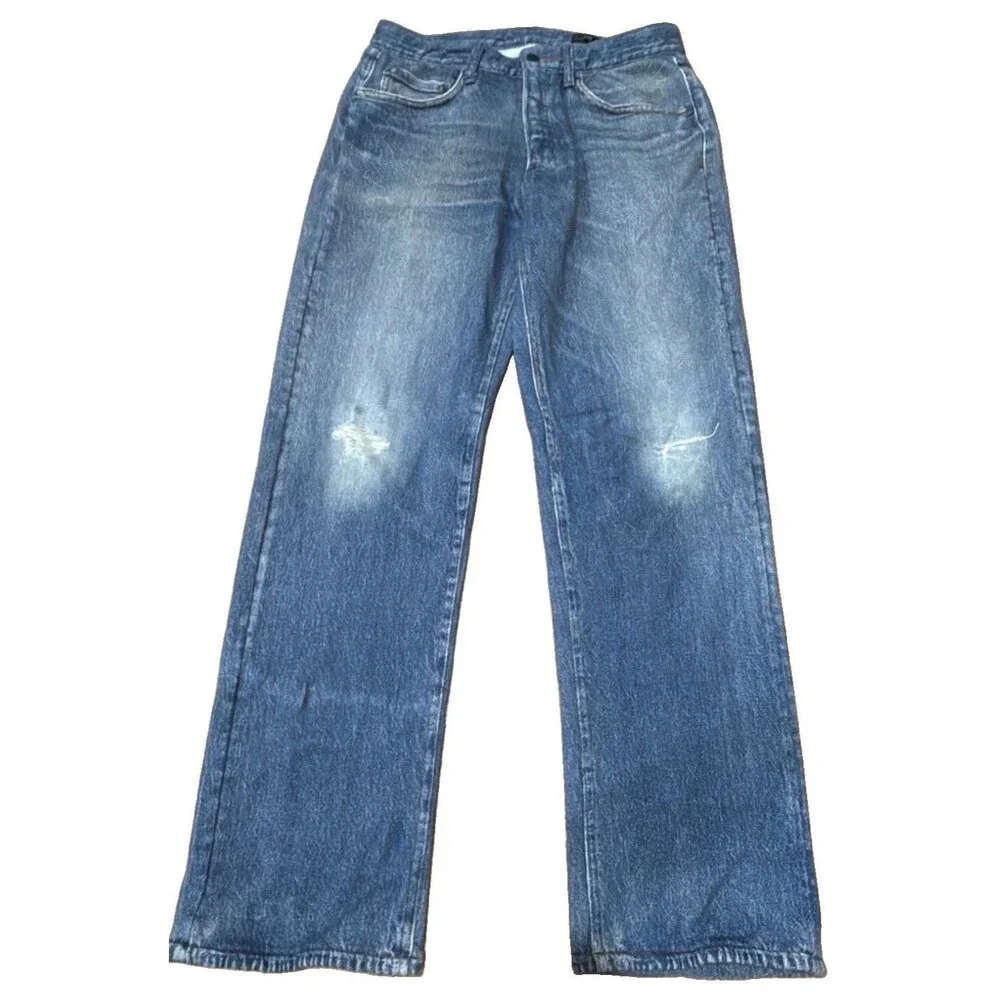 Rag & Bone Miramar Fit 4 Straight Pant Men Sz 32x30 Blue Knit Jeans Comfy NWOT